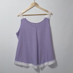 SHEIN Purple Lace Trim Tank Top Women's size 3XL
